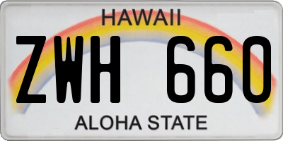 HI license plate ZWH660