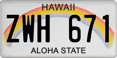 HI license plate ZWH671