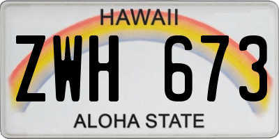 HI license plate ZWH673