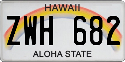 HI license plate ZWH682
