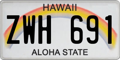 HI license plate ZWH691