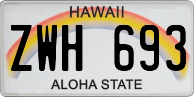 HI license plate ZWH693