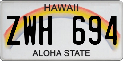 HI license plate ZWH694