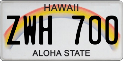 HI license plate ZWH700