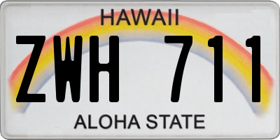 HI license plate ZWH711