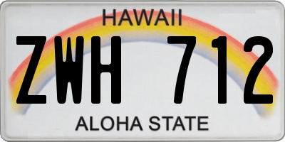 HI license plate ZWH712