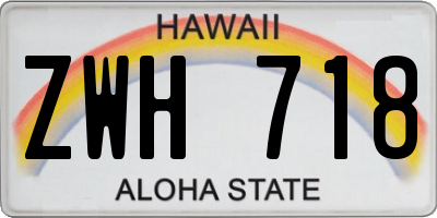 HI license plate ZWH718