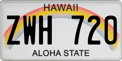 HI license plate ZWH720