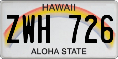 HI license plate ZWH726