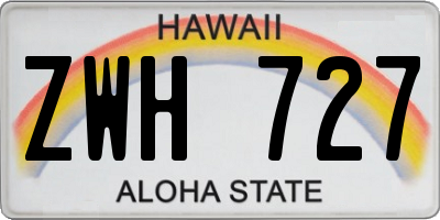 HI license plate ZWH727