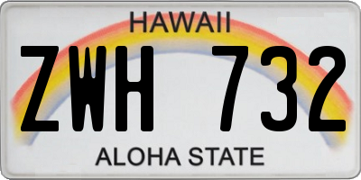 HI license plate ZWH732