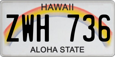 HI license plate ZWH736
