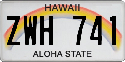 HI license plate ZWH741