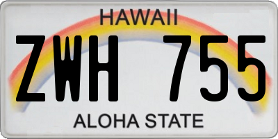 HI license plate ZWH755