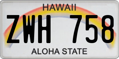 HI license plate ZWH758