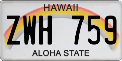 HI license plate ZWH759