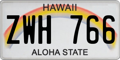 HI license plate ZWH766