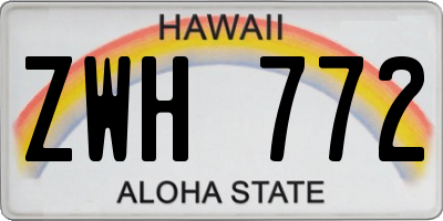 HI license plate ZWH772