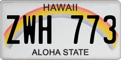 HI license plate ZWH773