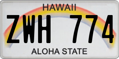 HI license plate ZWH774