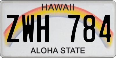 HI license plate ZWH784