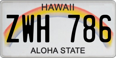 HI license plate ZWH786