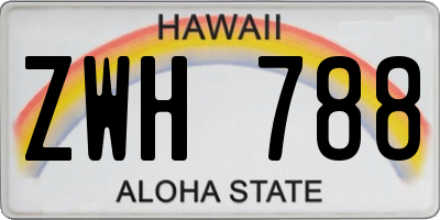 HI license plate ZWH788