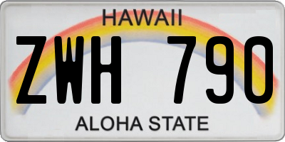 HI license plate ZWH790