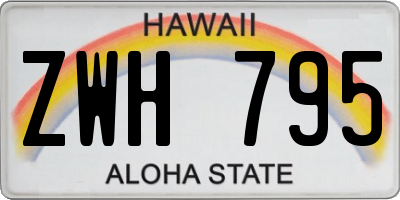 HI license plate ZWH795