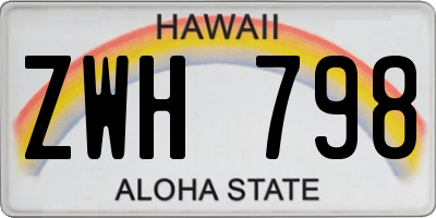 HI license plate ZWH798