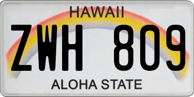 HI license plate ZWH809