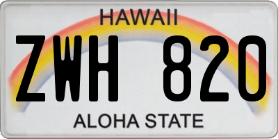 HI license plate ZWH820