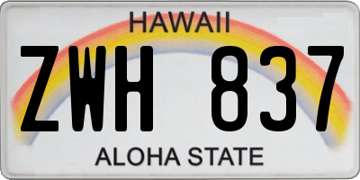 HI license plate ZWH837