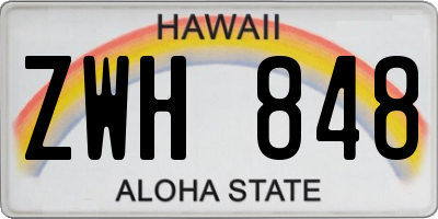 HI license plate ZWH848