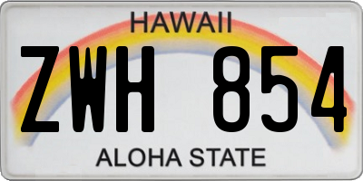 HI license plate ZWH854