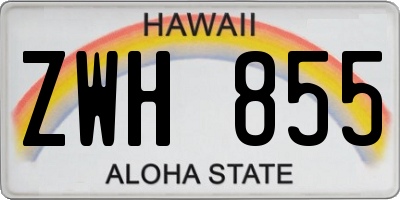 HI license plate ZWH855