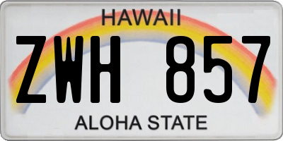 HI license plate ZWH857
