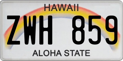 HI license plate ZWH859