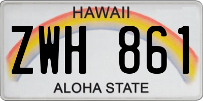HI license plate ZWH861