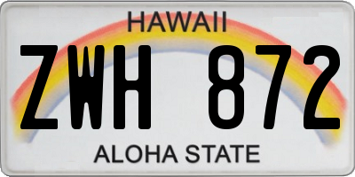 HI license plate ZWH872