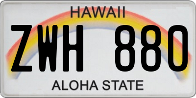 HI license plate ZWH880