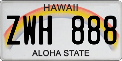 HI license plate ZWH888