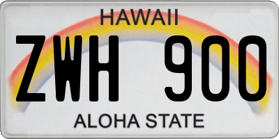 HI license plate ZWH900