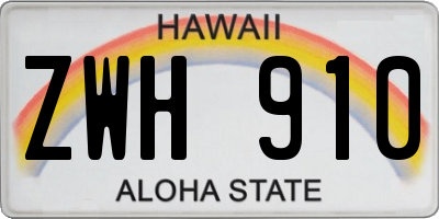 HI license plate ZWH910