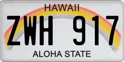 HI license plate ZWH917