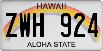 HI license plate ZWH924