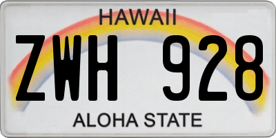 HI license plate ZWH928