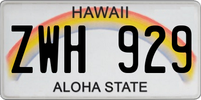 HI license plate ZWH929
