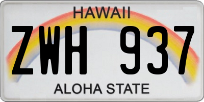 HI license plate ZWH937