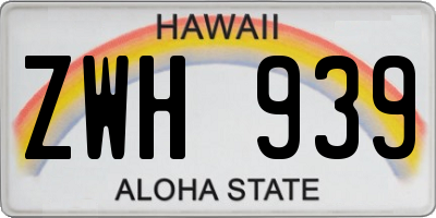 HI license plate ZWH939